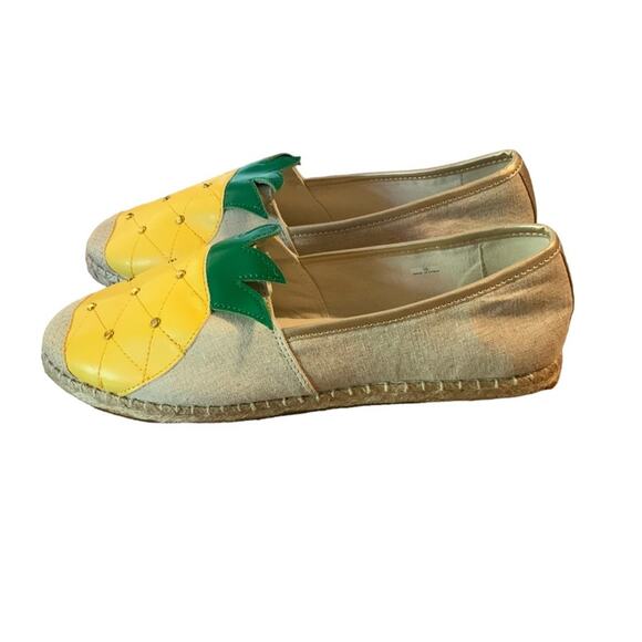 NWOB Avon Tropical Pineapple Espadrilles Flats Women Size 10 - Picture 3 of 7